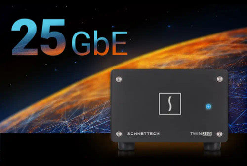 Sonnet Twin25G Dual-port 25GbE Thunderbolt Adapter with Two Included SFP28 Transceivers Sonnet Twin25G Dual-port 25GbE Thunderbolt Adapter with Two Included SFP28 Transceivers